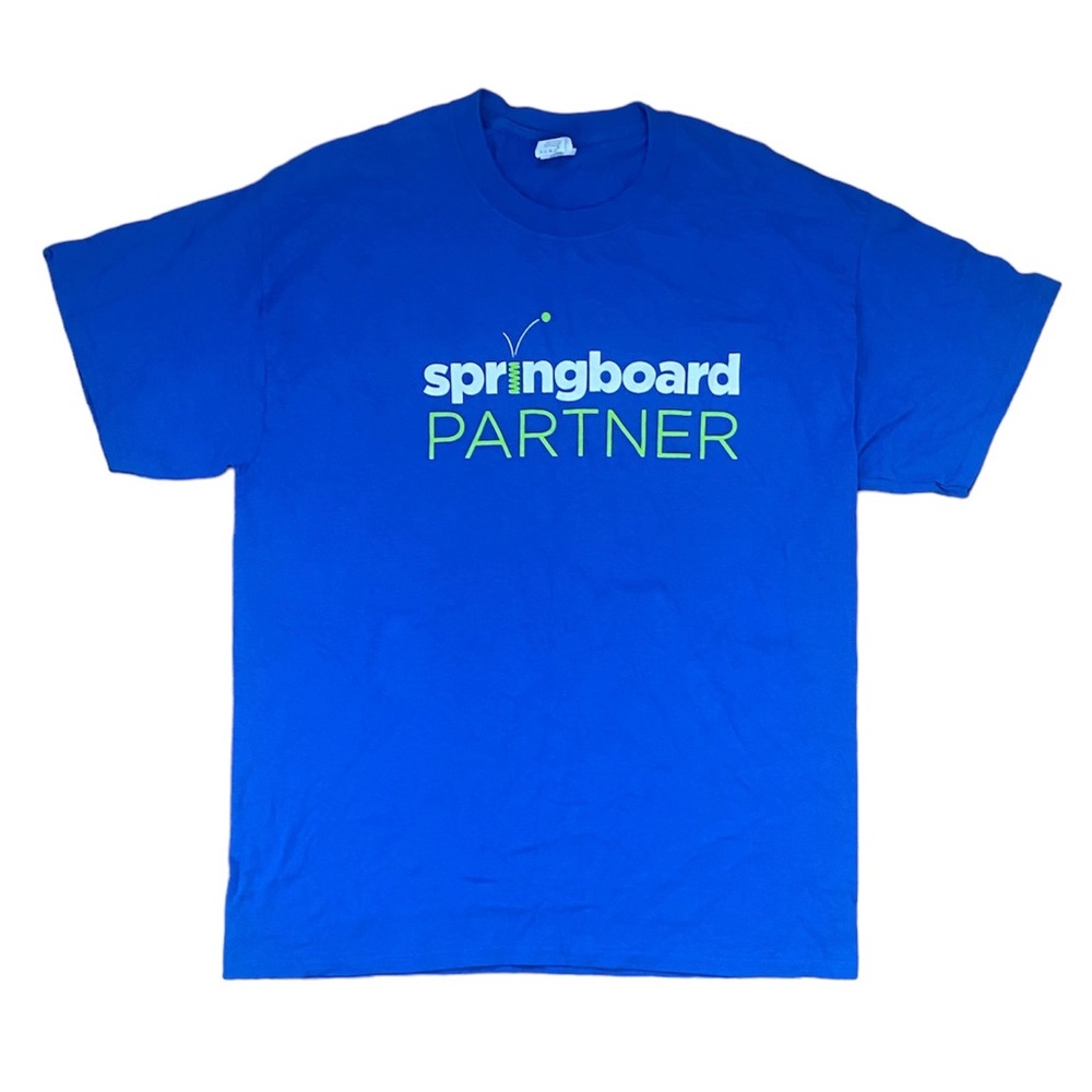 Gildan Men’s T-shirt Blue Large Graphic Tee Unisex Cotton Springboard Partner